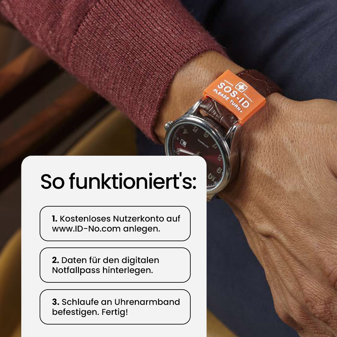 Notfall-Set Classic (Notfallkarte + Armbandschlaufe)